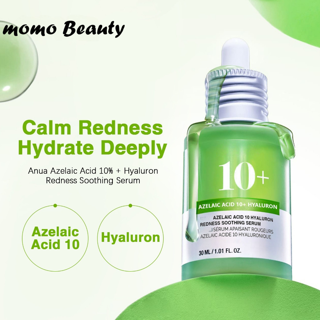 ANUA Azelaic Acid 10% Hyaluron Redness Soothing Serum Acne Pimple Marks Scar Remover Oil Control