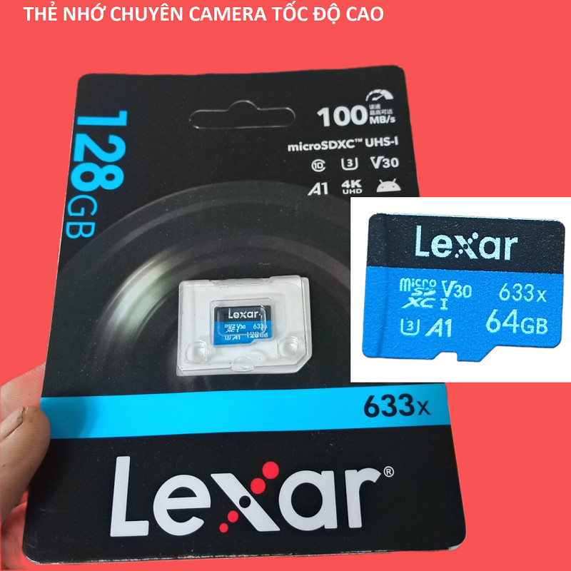 THẺ  NHỚ microSDXC LEXAR 32 GB 64GB 128 GB 256GB 512GB  chuyên camera