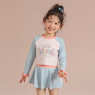 Đồ bơi bé gái chống nắng - áo dài tay + chân váy liền quần nhanh khô phong cách dễ thương