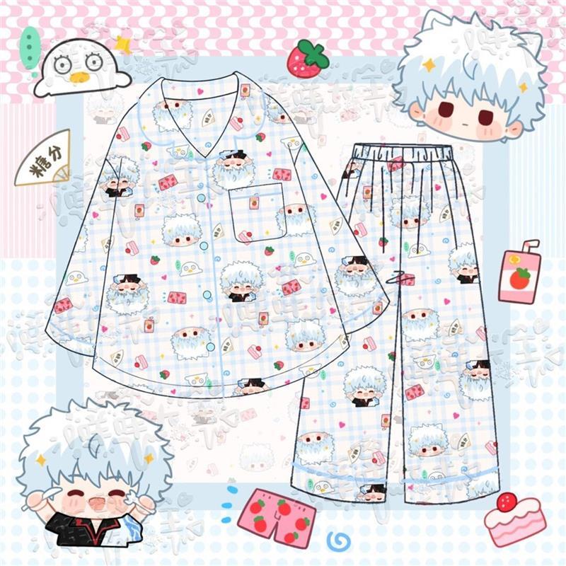 Hai Chiều Gintama Sakata Gintama Bộ Đồ Ngủ Giả Tưởng Nữ Mùa Xuân Dài Tay Quần Sinh Viên Ký Túc Xá Ho