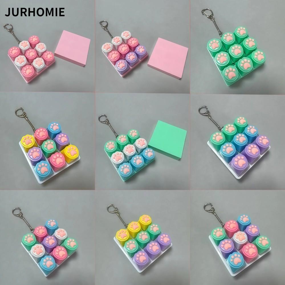 JURHOMIE Fidget Móc Khóa, 9 Phím Nút Bàn Phím Clicker Đồ Chơi, Hình Mèo Di Động Vượt Qua Thời Gian K