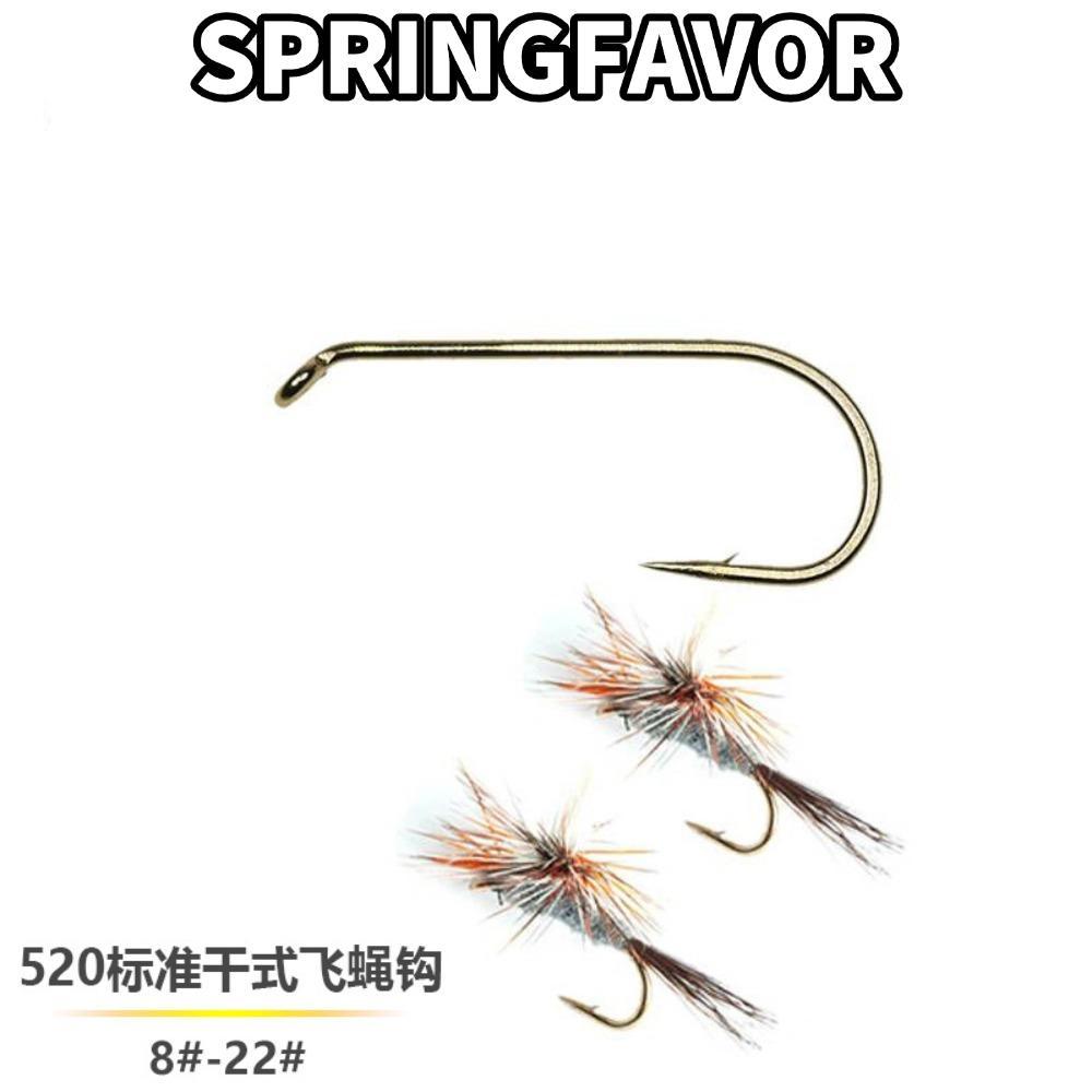 SPRINGFAVOR Long Shank Fly Fish Hook, Long Shank Wire Fly Tying Hook, 2024 Blue Dun 8 # -22 # Nymph 