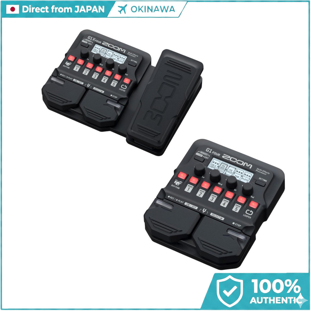 ZOOM G1 FOUR / G1X FOUR Guitar Multi Effects Pedal Amp Simulator 60+ Effects 13 Amp Models Looper Dr