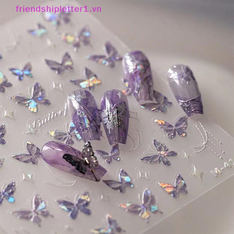 {FH Fashion} Nhãn dán móng tay đầy màu sắc Shine Relief Enhancement Keo dán trang trí móng tay Salon