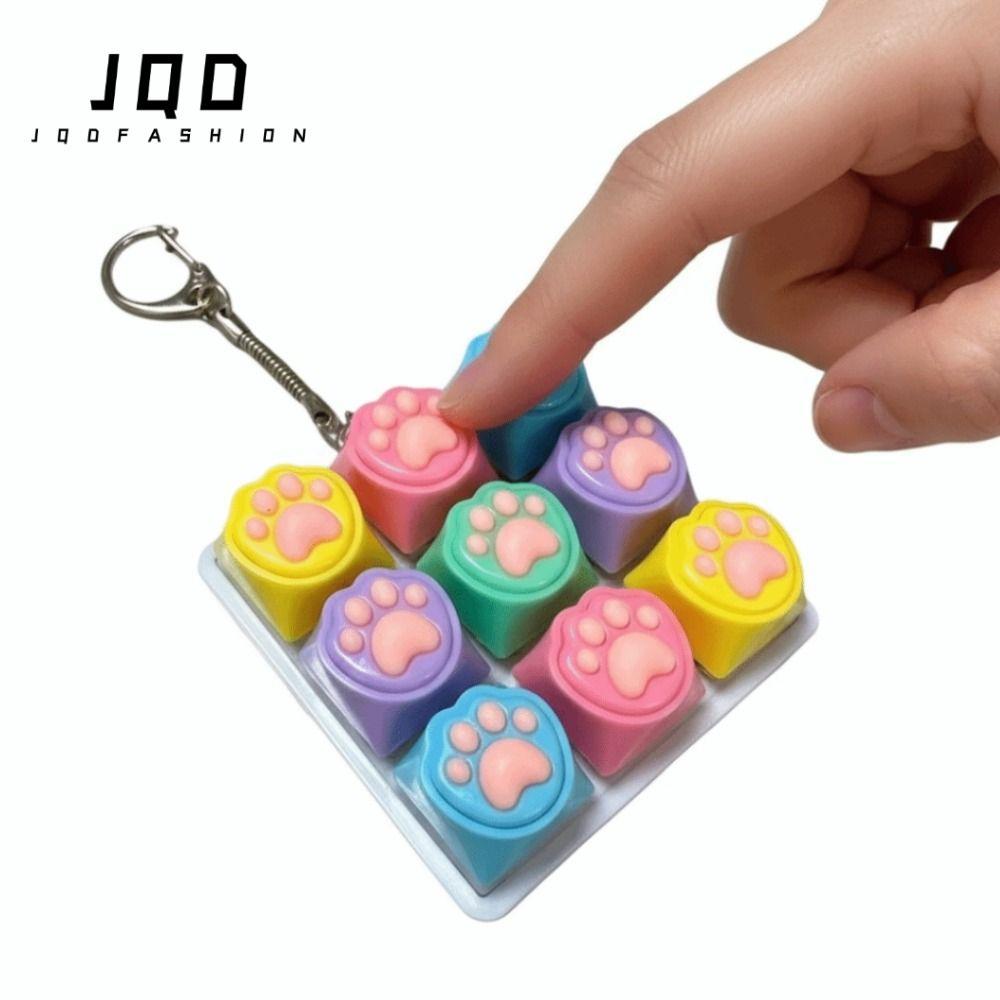 JQD Bàn Phím Clicker Đồ Chơi, 9 Phím Phím Nút Fidget Móc Khóa, Di Động Vượt Qua Thời Gian Giảm Căng 