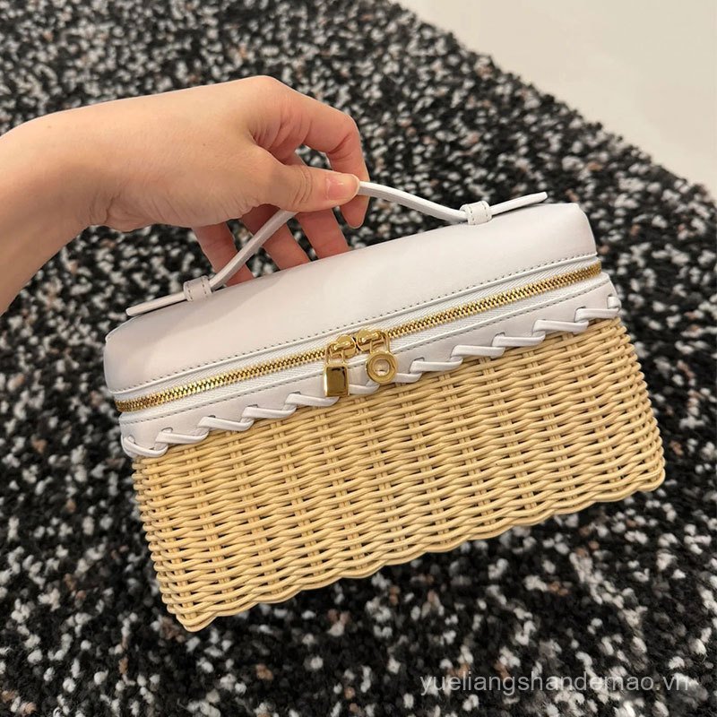 Túi đựng hộp cơm trưa Mini cầm tay Túi nhỏ Lee Túi đeo vai Hộp dệt mây Túi đựng mỹ phẩm Túi dệt tre