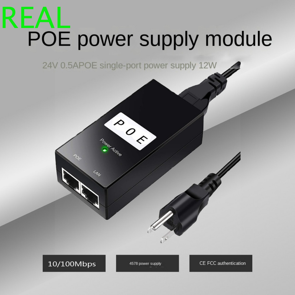 REAL POE Power Injector, Tương thích IEEE802.3af / tại POE Power Supply, Router Power Supply 100Mbps