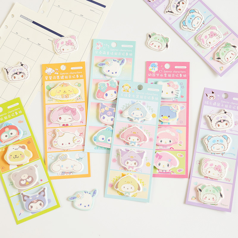 Phim hoạt hình có thể xé được Notepad Notepad Message Note Sổ tay Nhật Bản Notepad Sticky Note N Tim