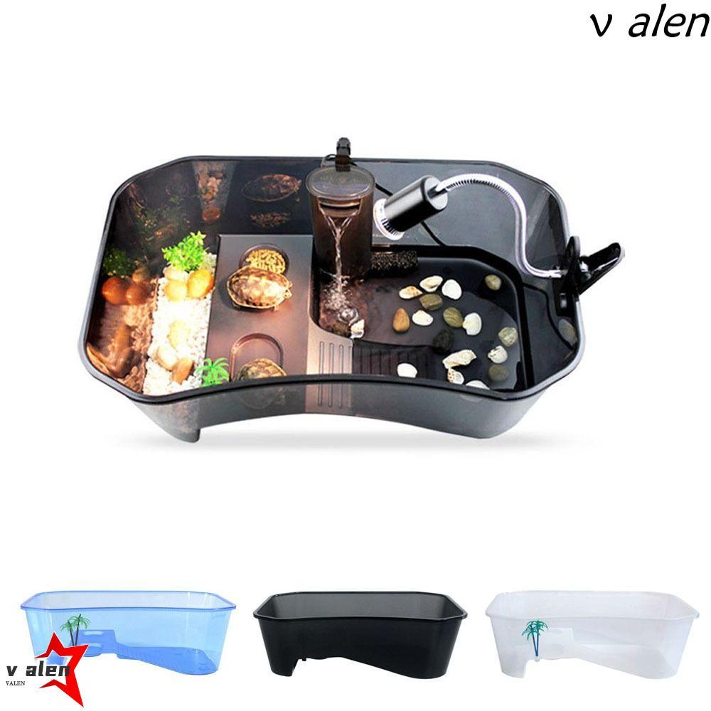 STYRX Rùa Vivarium Box, Basking Ramp Water Land Dual Use Turtle Aquarium, Rùa Môi Trường Sống Nhựa L