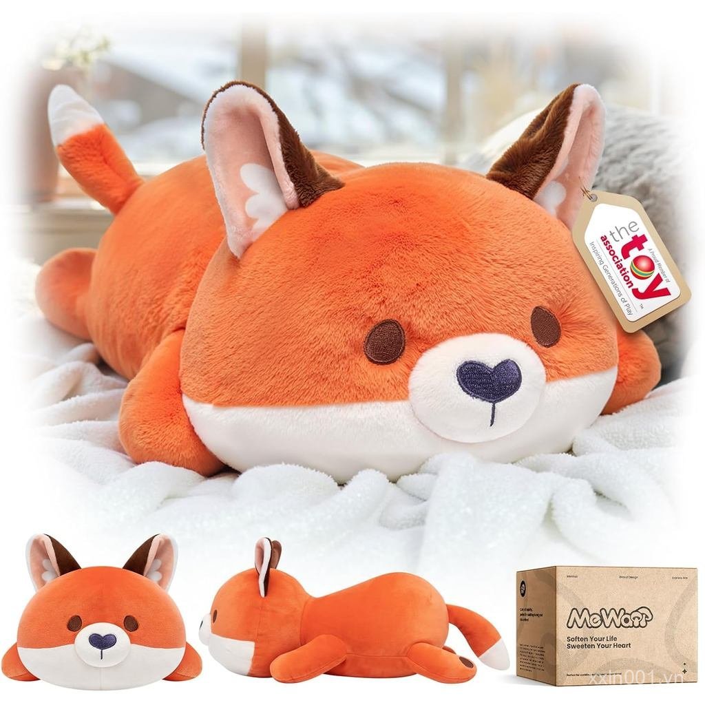 Gối nhồi bông hình cáo dễ thương Mewaii, Kawaii Plushies Động vật nhồi bông cáo đỏ, Squishy Plushies