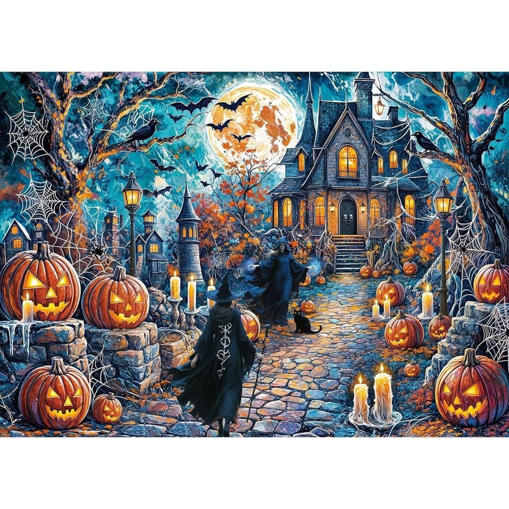 Câu đố dành cho người lớn 1000 miếng, Câu đố ghép hình ngôi nhà đêm Halloween ma ám, Câu đố đầy thử 