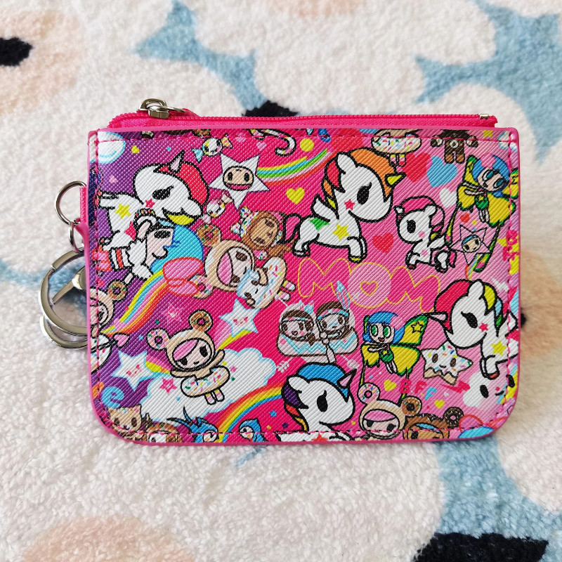Tokidoki Kỳ Lân Ví Unicorno Kỳ Lân Donutella Ezlink Thẻ Pass Chủ Đồng Xu Túi Chìa Khóa Da Pu Chống T