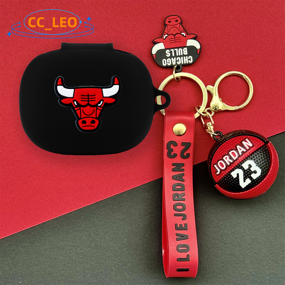 for Cleer ARC 4 Case Silicone Soft Case Cartoon Basketball Cute Soccer Ball Keychain Pendant Suitabl
