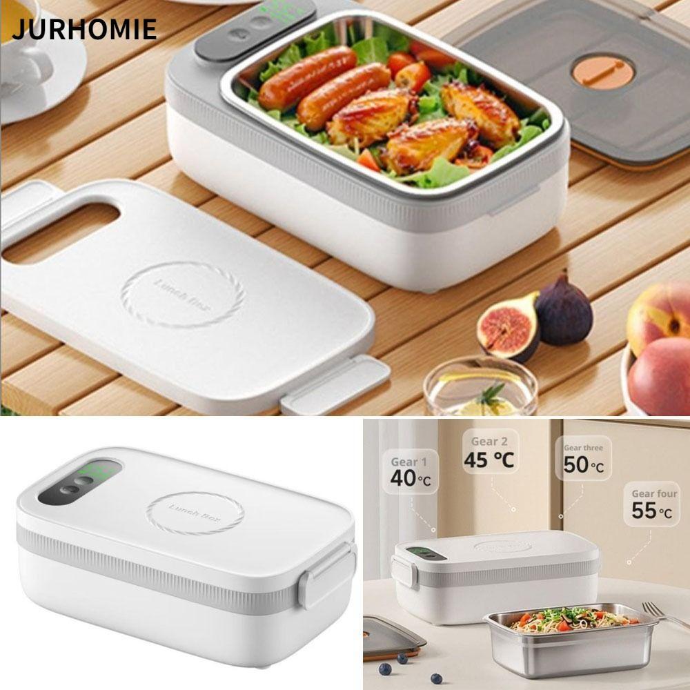 Máy hâm nóng thực phẩm JURHOMIE, 1000ML có hẹn giờ & 4 cài đặt nhiệt độ Hộp cơm trưa sưởi ấm bằng điện, Hộp Bento bằng thép không gỉ 4 giữ ấm