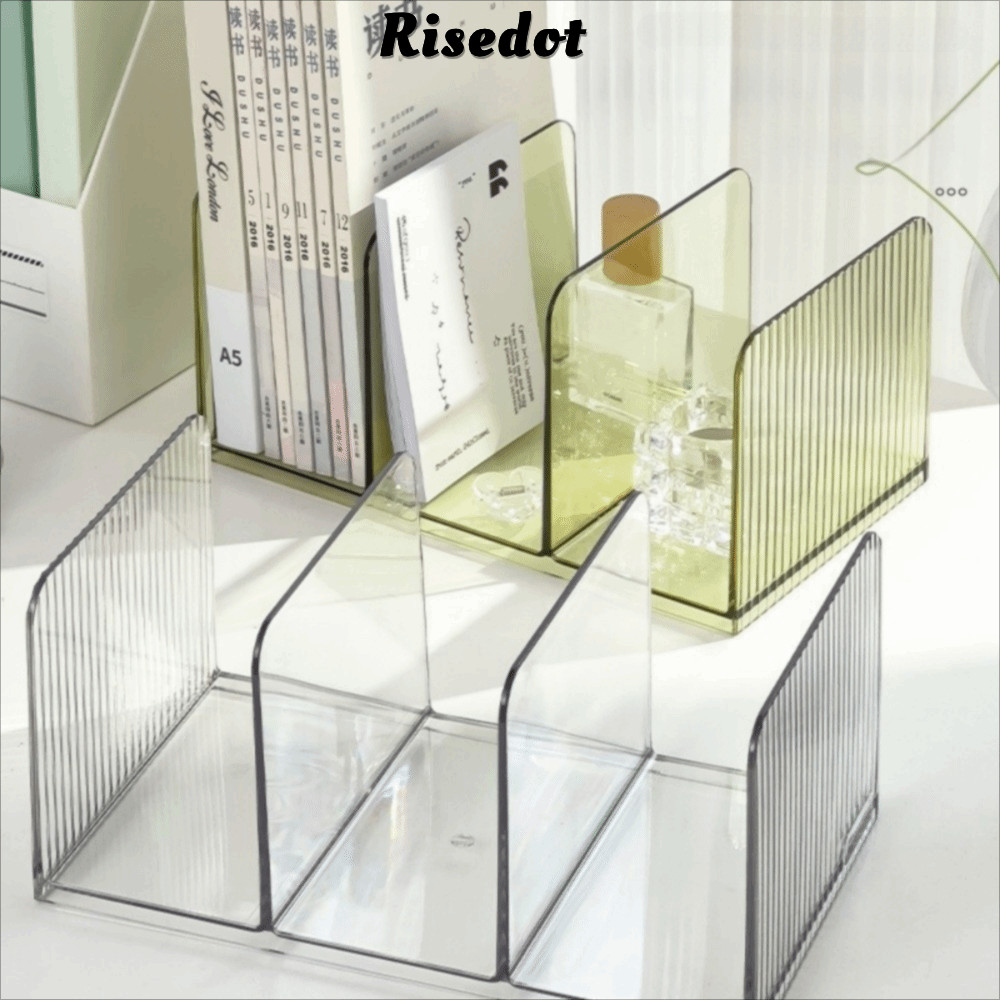 Kệ sách RISEDOT, Đế sách trong suốt Bookends, Giá đỡ sách PET Trang trí máy tính để bàn