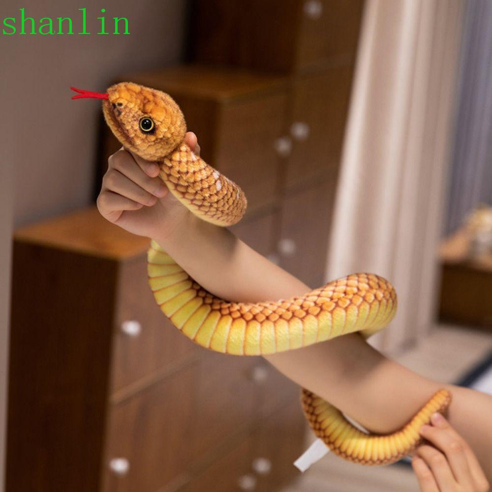 SHANLIN Đồ chơi nhồi bông hình con rắn mô phỏng, Đồ chơi sang trọng năm con rắn sang trọng, thoải má