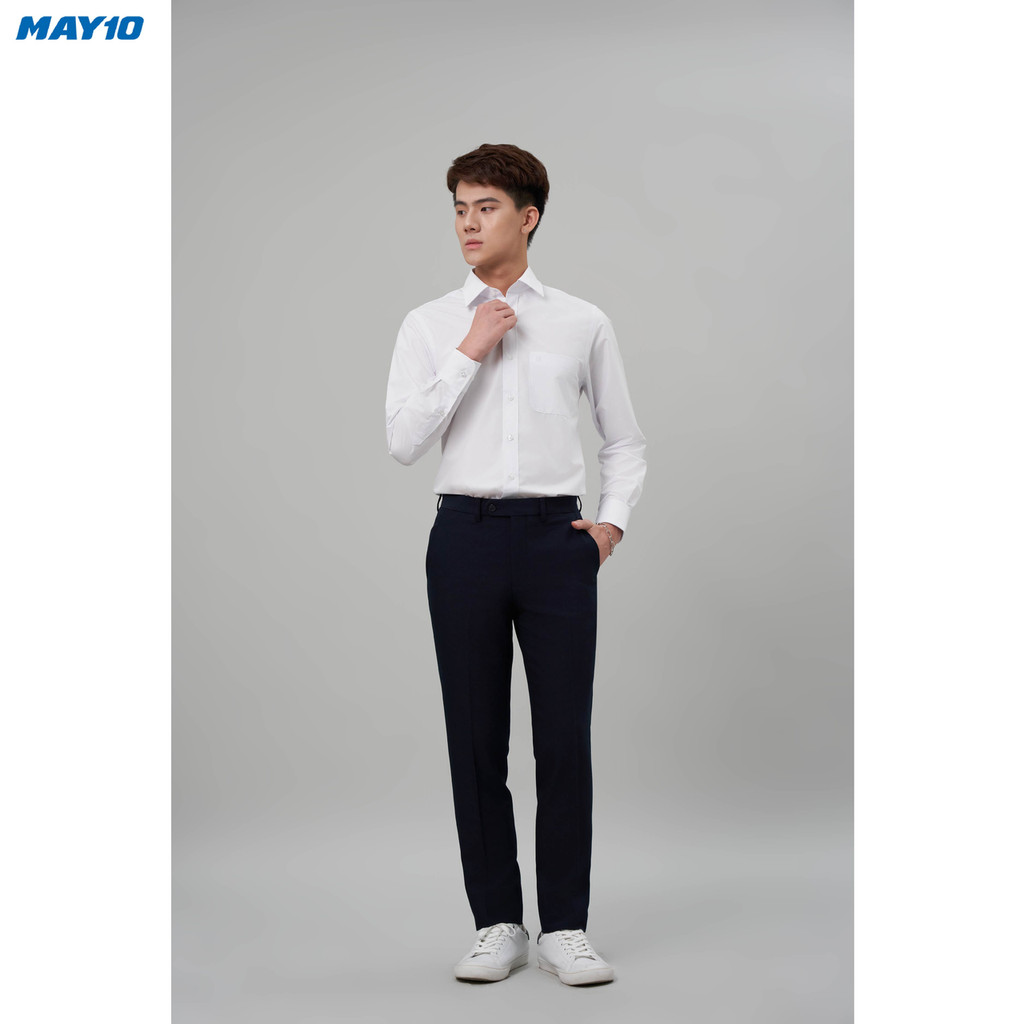 Áo sơ mi nam trắng dài tay May 10 màu AT049 dáng suông