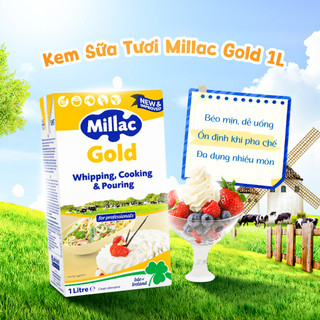 Kem Sữa Tươi Millac Gold 1L, Kem Whipping Cooking Và Pouring Đa Ứng Dụng Làm Bánh, Nấu Ăn, Pha Chế