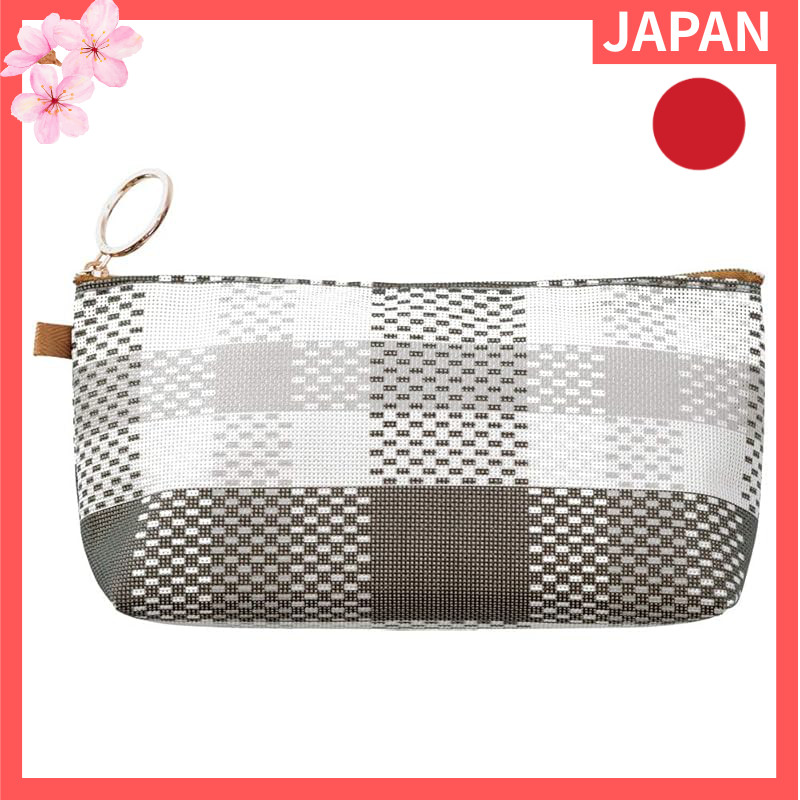 Midori Mesh Pouch with Gusset - Striped and Checked Patterns【Direct from Japan】
