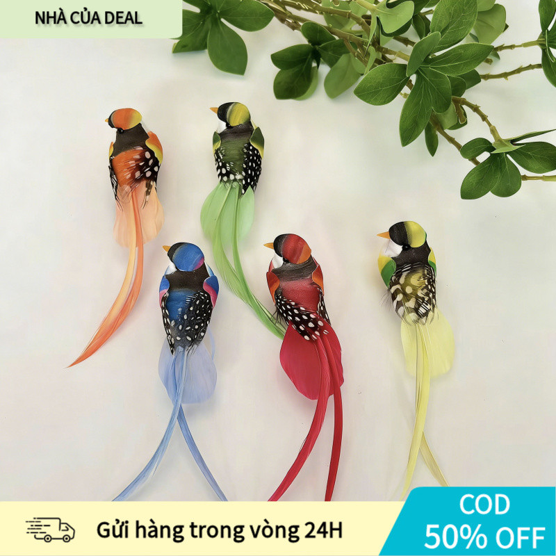 【24H】Tổ chim và chim giả nhân tạo trang trí tiểu cảnh, cây cảnh, sân vườn, decor sự kiện, màu ngẫu n