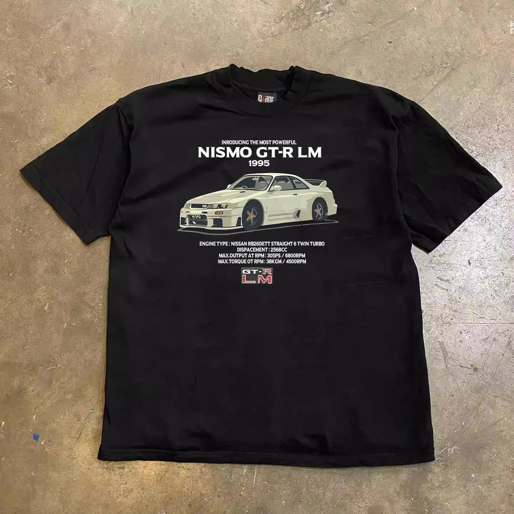 NISSAN GTR Black Short-Sleeve T-Shirt, R32, R33, NISSAN Retro Racing Style T-Shirt