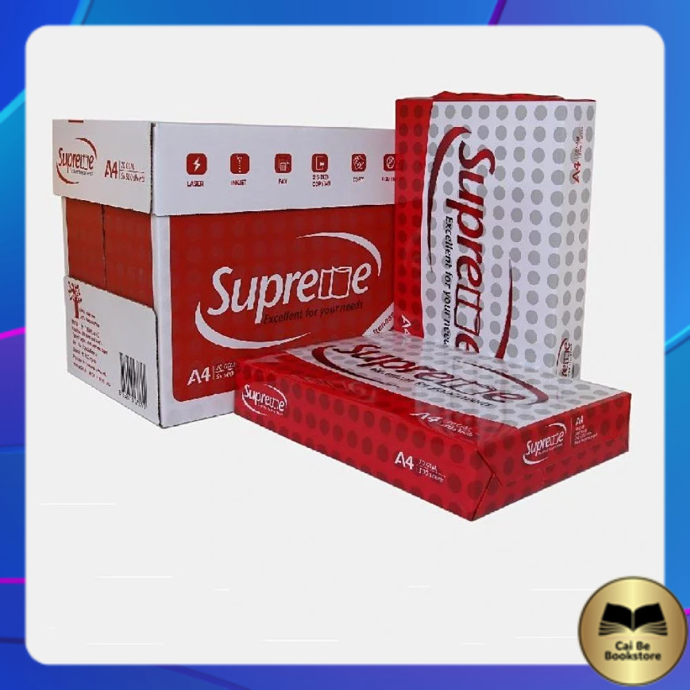 [Có VAT] Thùng 5 gram Giấy A4 Supreme 70gsm -  Nhà Sách Cái Bè CH2