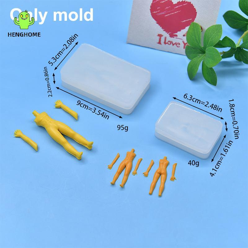 HENGHOME 1 Bộ Đất Sét Polymer Nam Búp Bê Cơ Thể Torso Khuôn Silicon Fondant / nhựa Đất Sét DIY Búp B