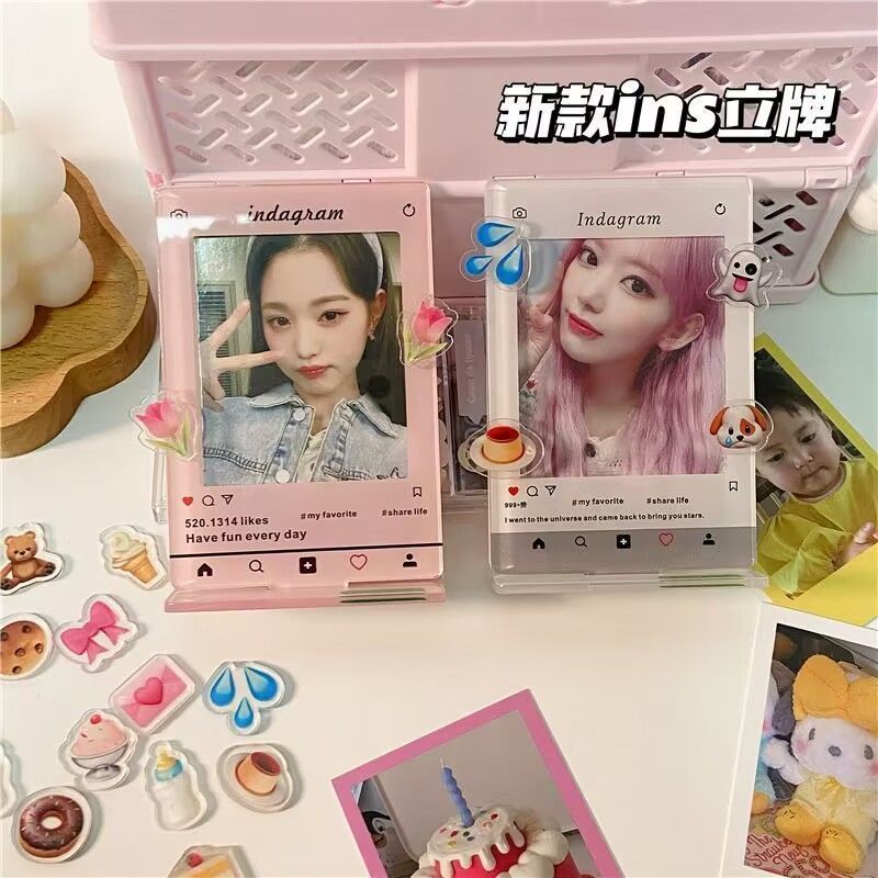Sáng Tạo Polaroid Ảnh Acrylic Khung Ảnh Polaroid 10cm Ảnh Aidou Photocard Display Stand Card Ảnh Acr