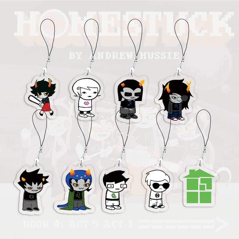 Cute Acrylic Homestuck Mobile Phone Charms Dave Strider John Egbert Karkat Small Pendant Phone Chain