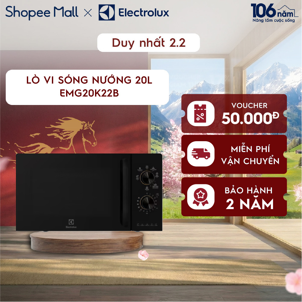 Lò vi sóng để bàn tích hợp nướng Electrolux UltimateTaste 300 20L - EMG20K22B