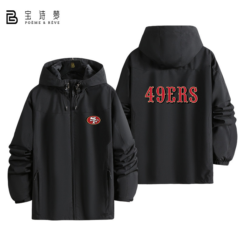 Áo khoác bóng bầu dục San Francisco 49ers, chống gió và chống thấm nước, có thể tùy chỉnh cho người 