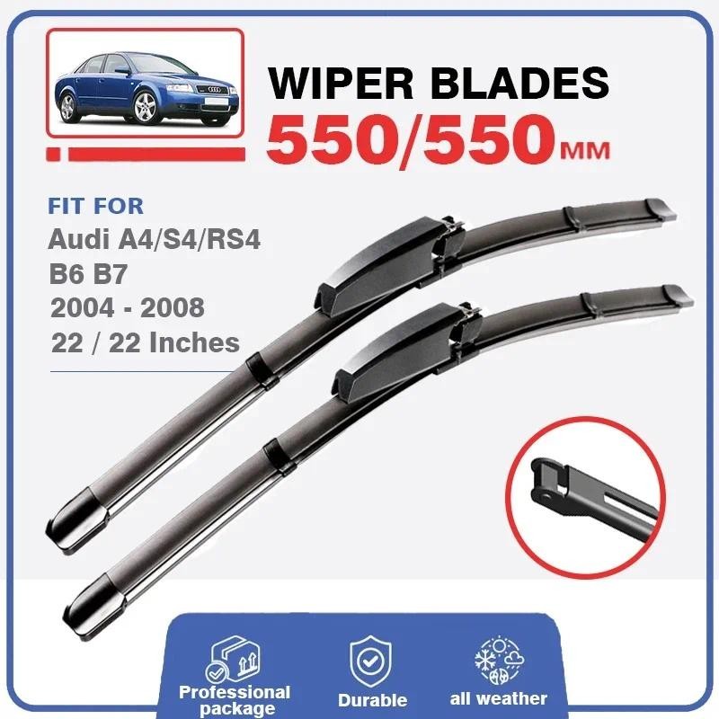 Bộ lưỡi gạt nước phía trước 22 "+ 22" cho Audi A4 B6 B7 S4 RS4 2004 - 2008 8EC 8E2 Kính chắn gió Cửa