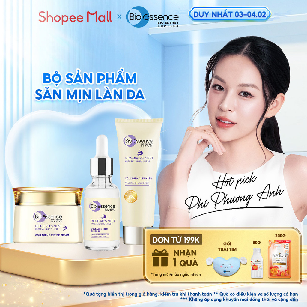 Bộ Bio-Essence Bio-Bird's Nest: Tinh chất dưỡng da Bio-Bird's Nest Collagen Essence 30ml + Sữa rửa m