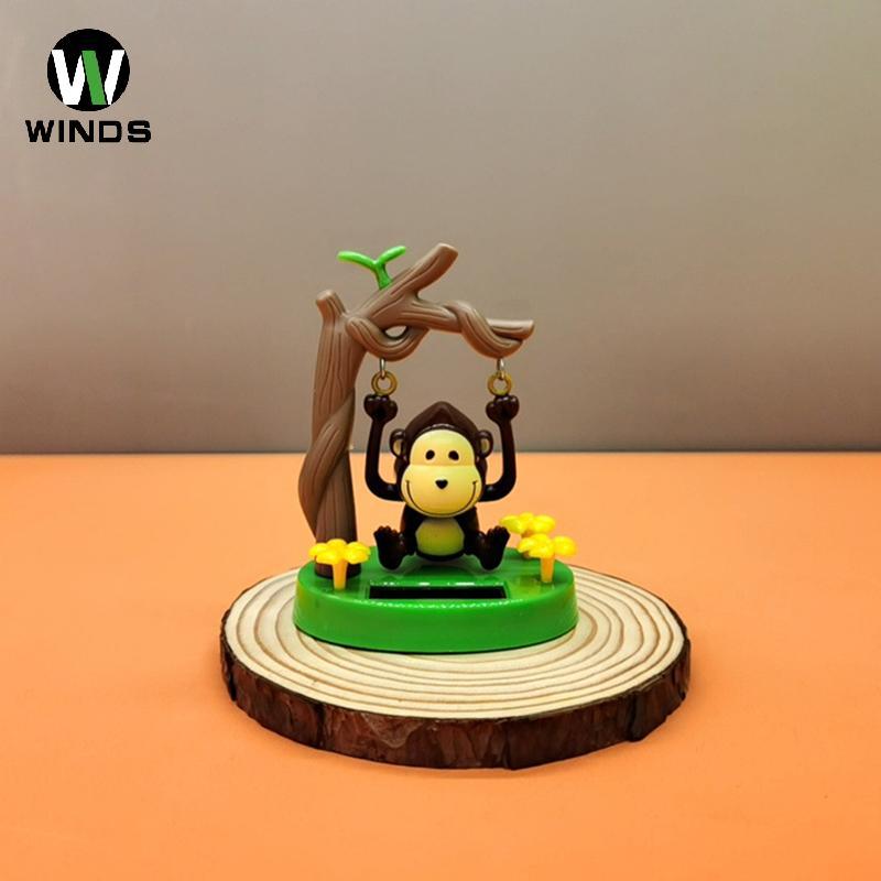 ODS Đồ trang trí năng lượng mặt trời Bobblehead Doll Swing Monkey Kids Nội thất sáng tạo Đồ dùng ô t