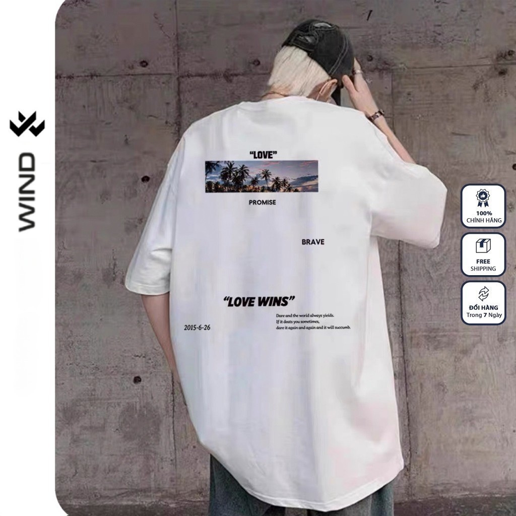 Áo Thun Unisex Wind Clothing Form Rộng Tay Lỡ PROMISE 100% cotton  Mặc Mát, Dễ Phối