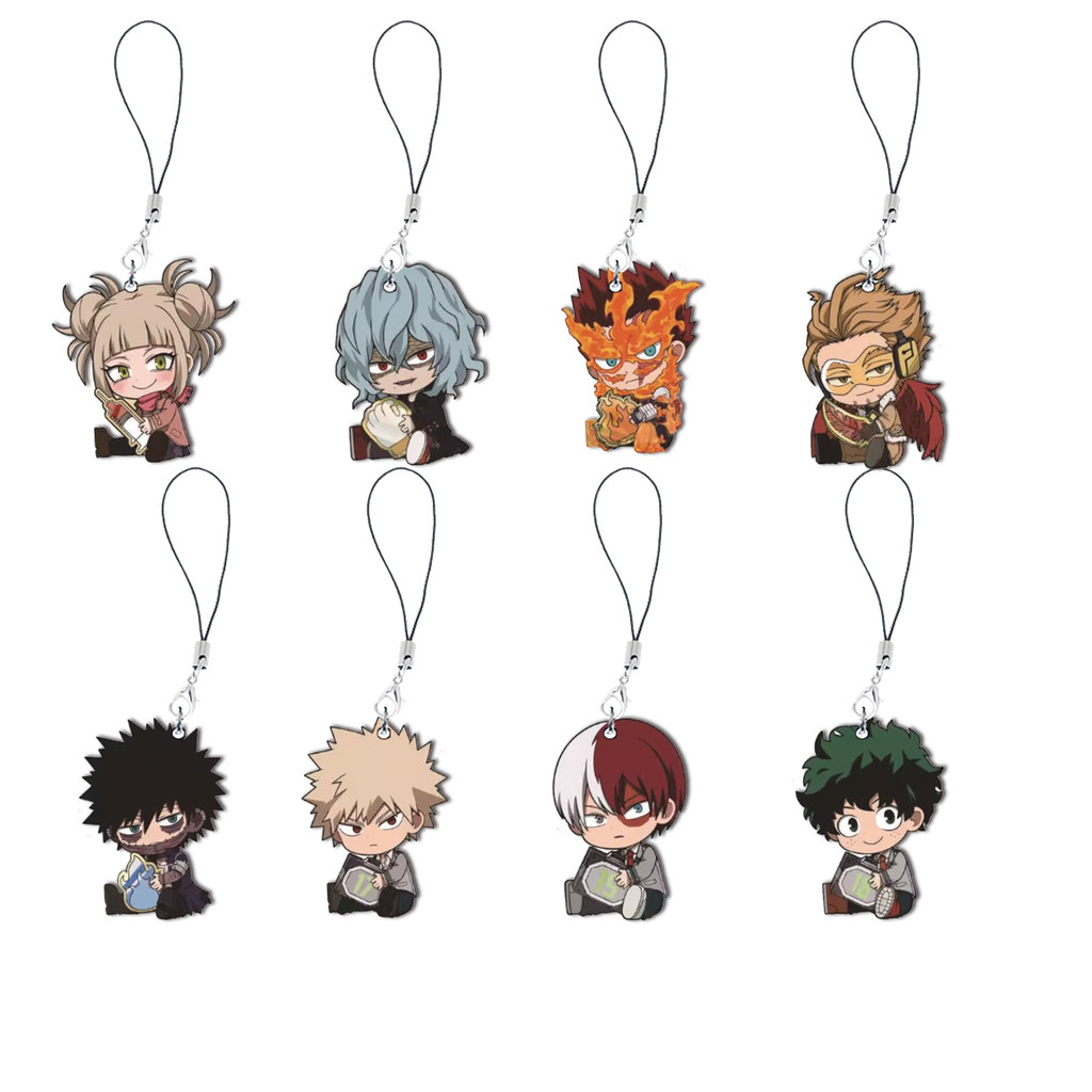 Acrylic My Hero Accademia Mobile Phone Chain Keychain Fans Gift My Hero Accademia Cell Phone Charms 