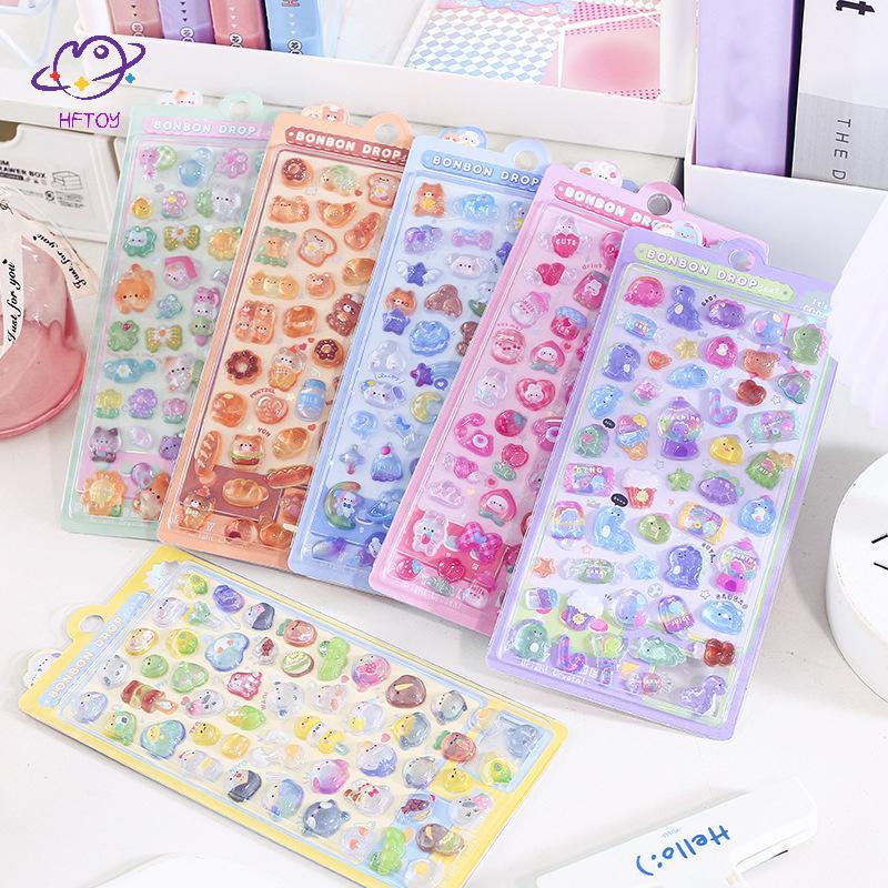 HFTOY Kawaii 3D Giảm Stiers Hoạt Hình Dễ Thương Deco Stiers Điện Thoại DIY Hành Lý Xe Máy Laptop Val