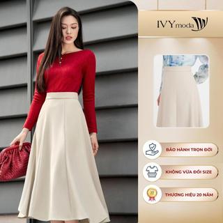 Chân váy xòe Midi Tuytsi, chân váy xòe công sở dáng dài IVY moda MS 31T0285
