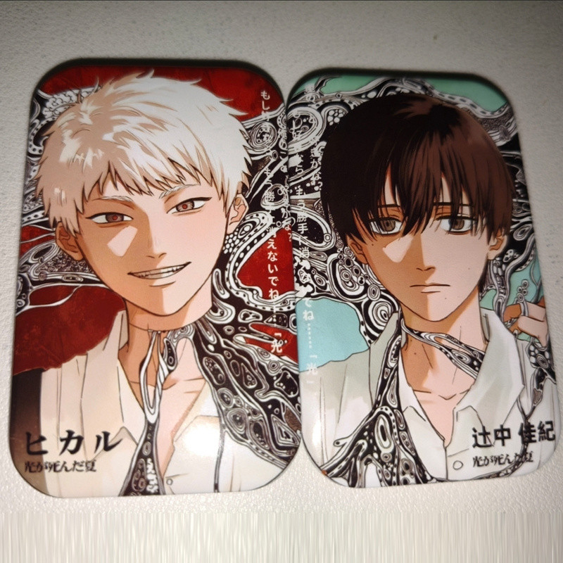 2 cái/bộ pin hình chữ nhật anime Hikaru Yoshiki Tsujinaka & Hikaru Indou, phù hợp cosplay và trang t