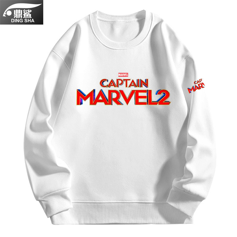 Áo hoodie nam nữ phong cách Captain Marvel từ bộ phim Marvel's The Marvels, cổ tròn tay dài