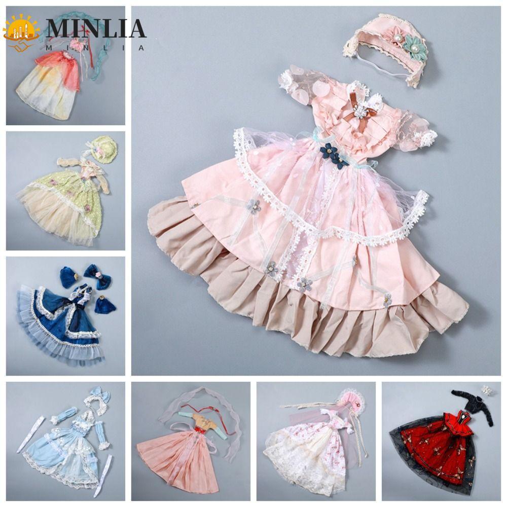 Đầm treo công chúa MINLIA 60cm, Quần áo búp bê BJD 1 / 3 tinh tế cổ điển, Phụ kiện búp bê Rococo Lol