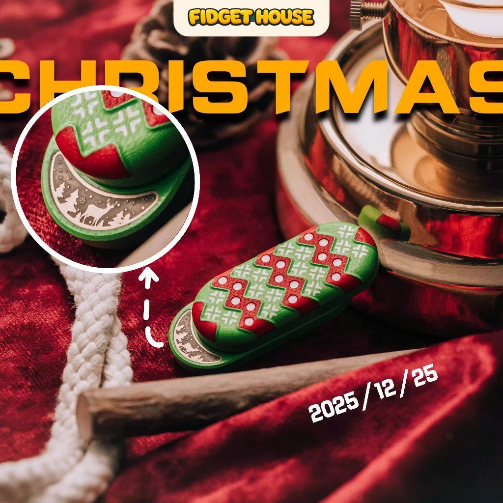 (Bản Giới Hạn) Fidget Slider - Metal Toys Christmas - Thẻ Đẩy EDC Giáng Sinh