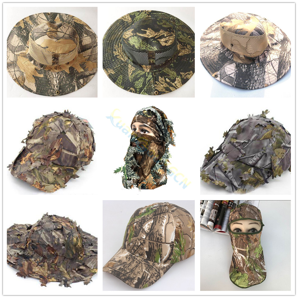 Spot Goods#Camouflage Duckbill Cap Outdoor Hunting Sports Hat Leaf Imitation Camouflage Fishing Hat 