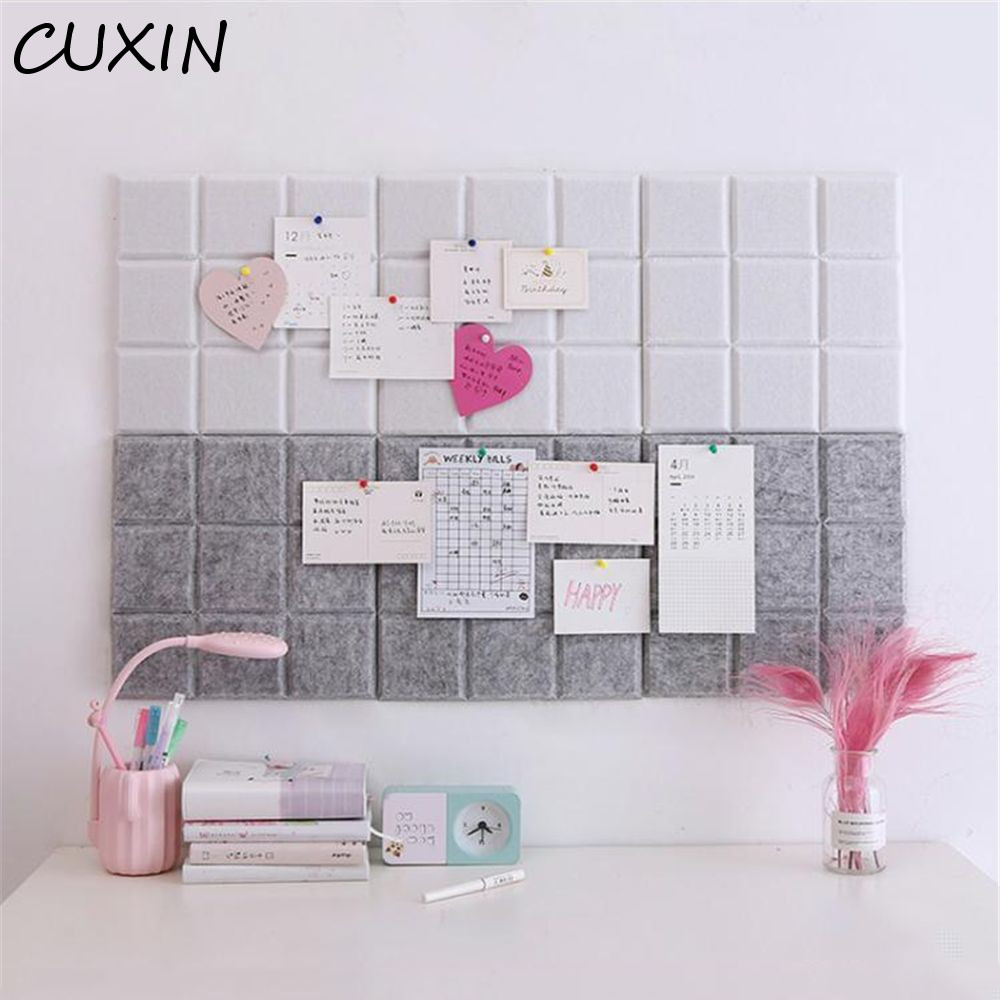 CUXIN Nỉ Ảnh Tường Jiugongge 30x30cm Nút Chai Ban Cho Văn Phòng Tại Nhà Trường Mẫu Giáo Tác Phẩm Chữ
