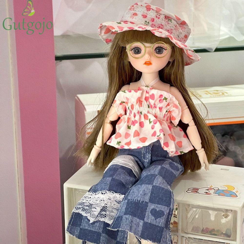 GUTGOJO Big Eyes Princess BJD Doll, Movable Trang điểm Hàn Quốc Look 30cm Bjd Doll, Starry Eyed Doll
