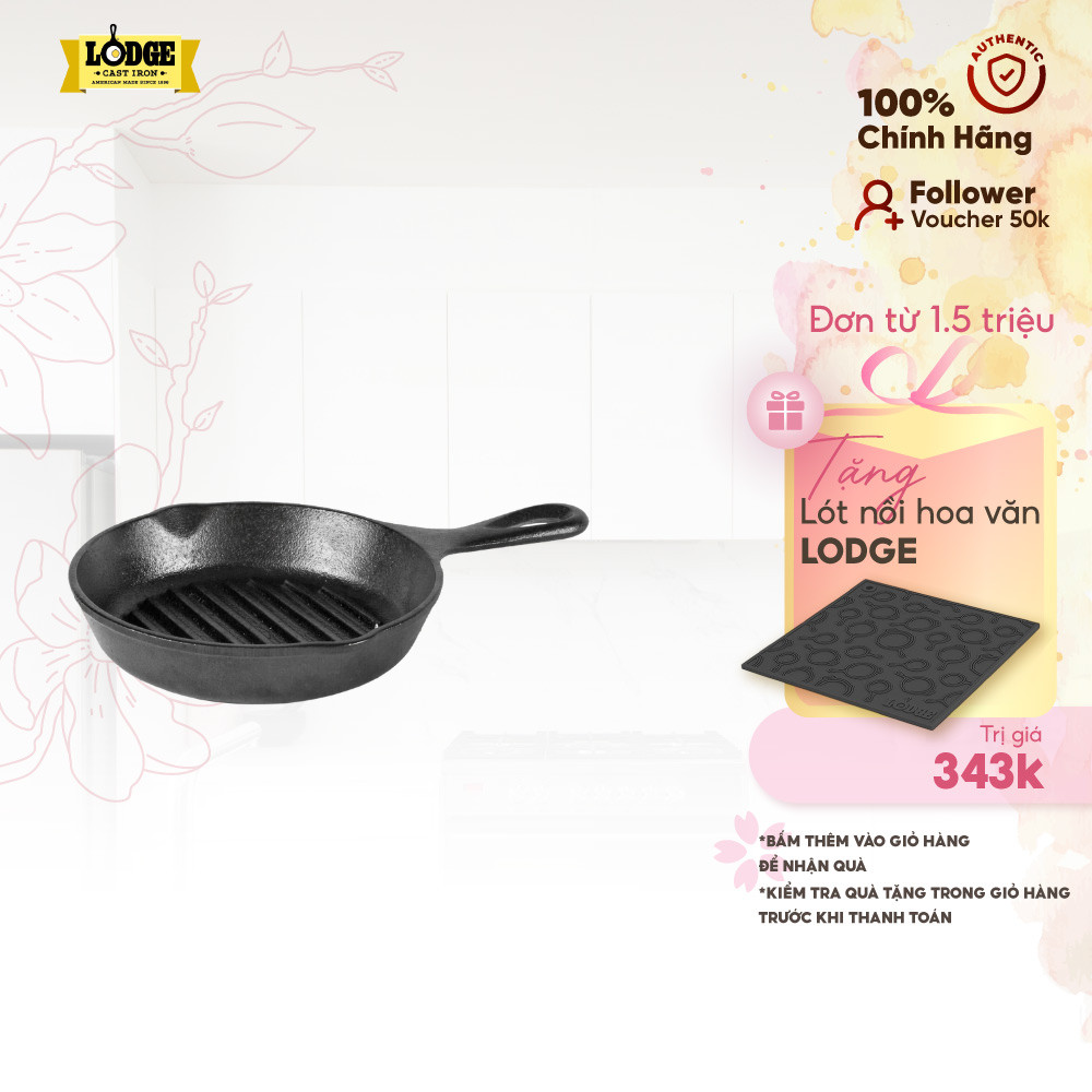 Lodge - Chảo gang nướng - 16.51cm