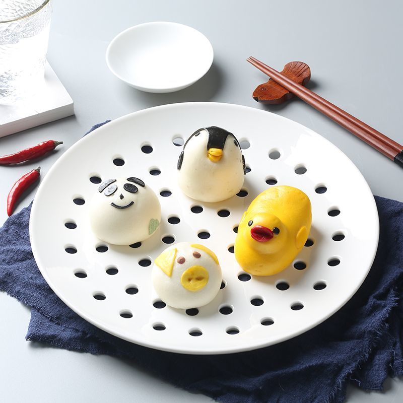 Đĩa hấp Đĩa trái cây hấp Bánh bao hấp Cá hấp Gốm xốp Hải sản hấp Buns Đĩa tròn Lưới hấp hấp