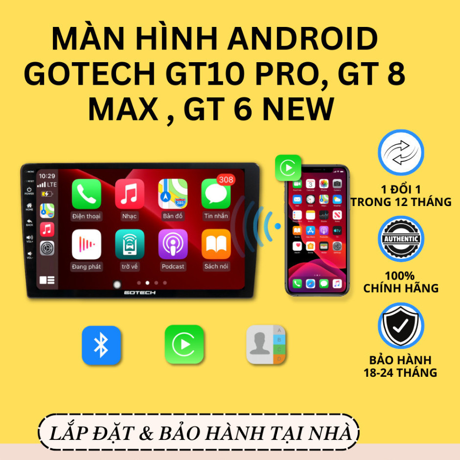 New  Màn Hình Android  Gotech GT10 PRO, GT 8 MAX , GT 6 NEW | Bảo Hành 2 Năm