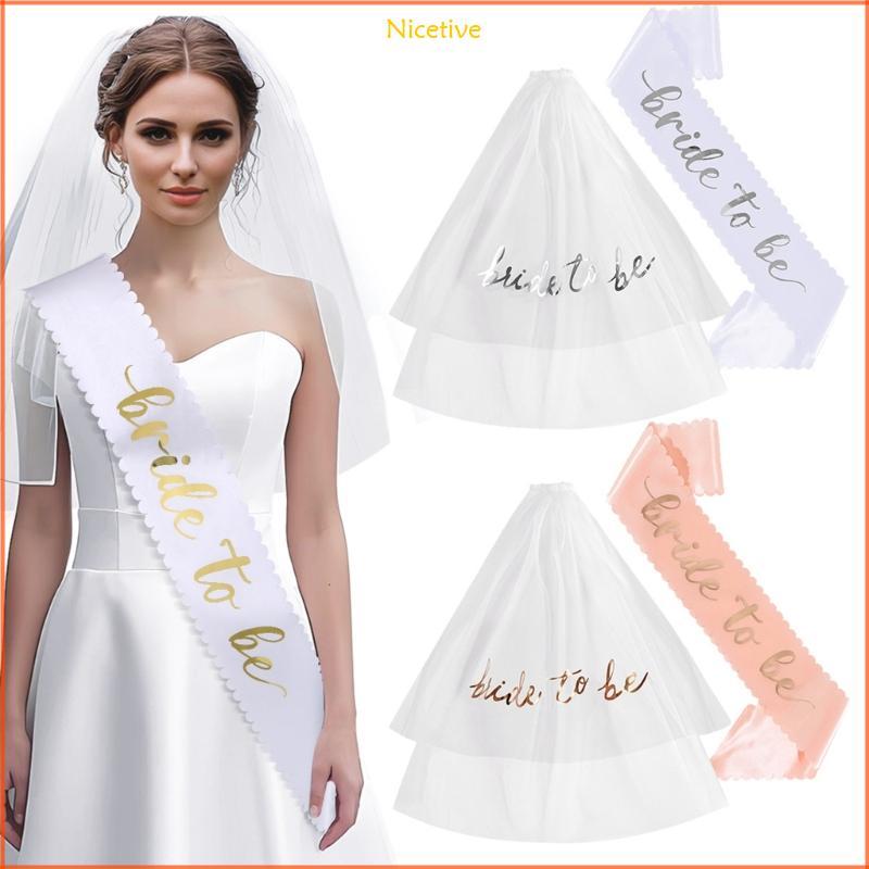 NICE Bridal Veil Sash Bachelorette Party Bride To Be Bridal Tắm Cưới