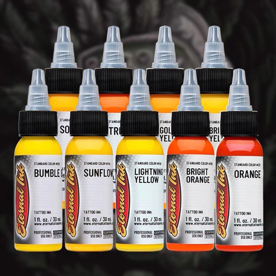 Mực xăm ETERNAL tông màu vàng 1oz- nhập khẩu chính hãng được đảm bảo -Sản xuất tại Mỹ (Hạn sử dụng: 